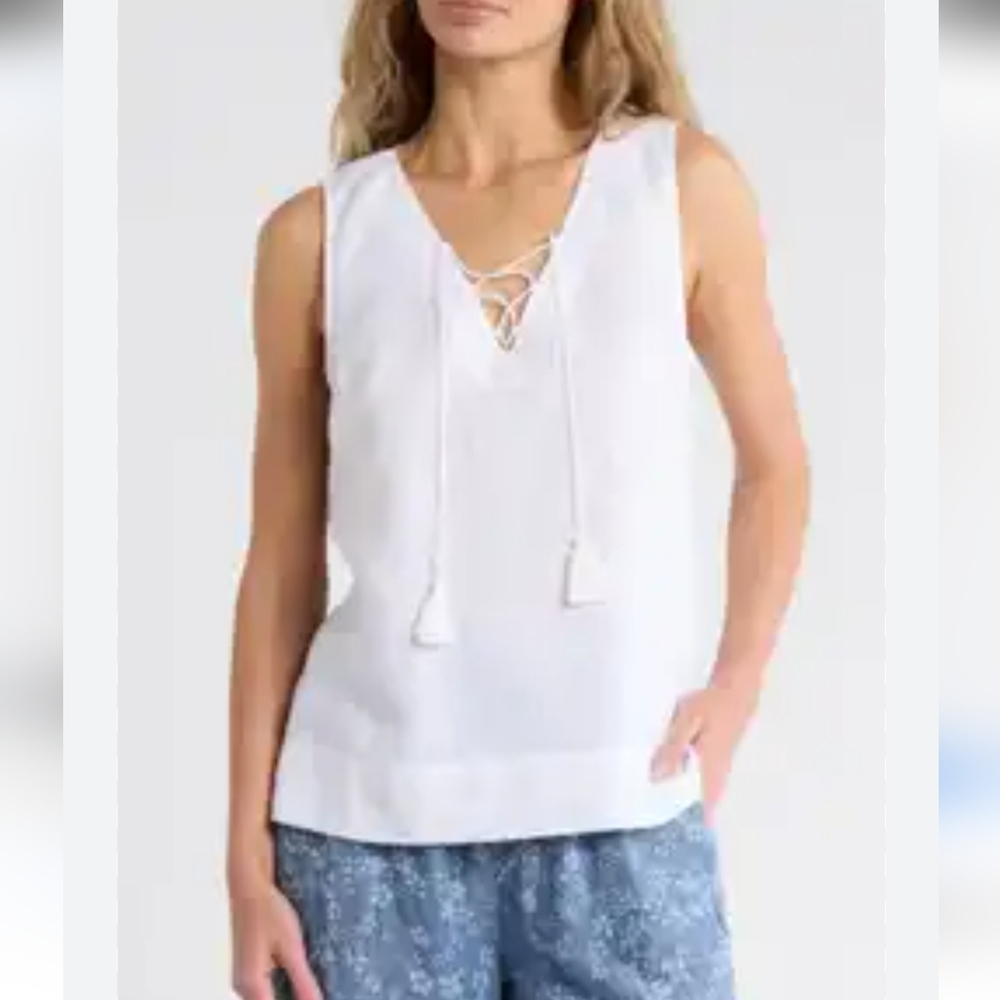 Tommy Bahama Coastalina V-neck Tie Linen Tank